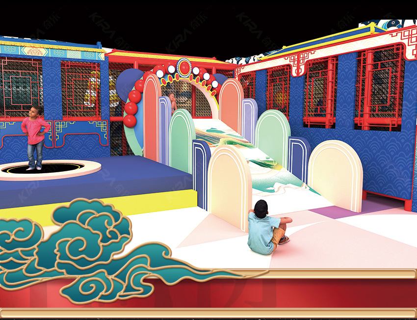 特别是在传统节日中，在这样国风的儿童亲子乐园中游玩，更有氛围。